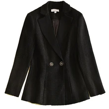 Женский блейзер высокого качества осенний Подиум длинный рукав твид модная женская куртка блейзеры женская офисная верхняя одежда BLZ001