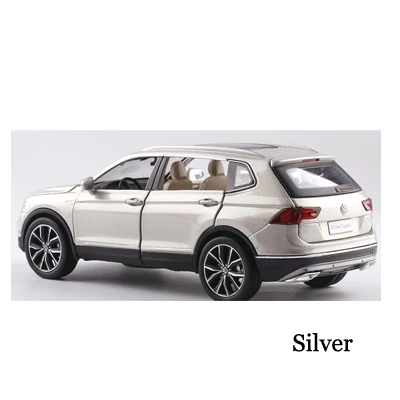 1/32 Фольксваген Tiguan L SUV, сплав, звук и светильник, модель автомобиля, 6 дверей, может открываться, Игрушечная модель автомобиля для детей, подарки на день рождения - Цвет: Silver