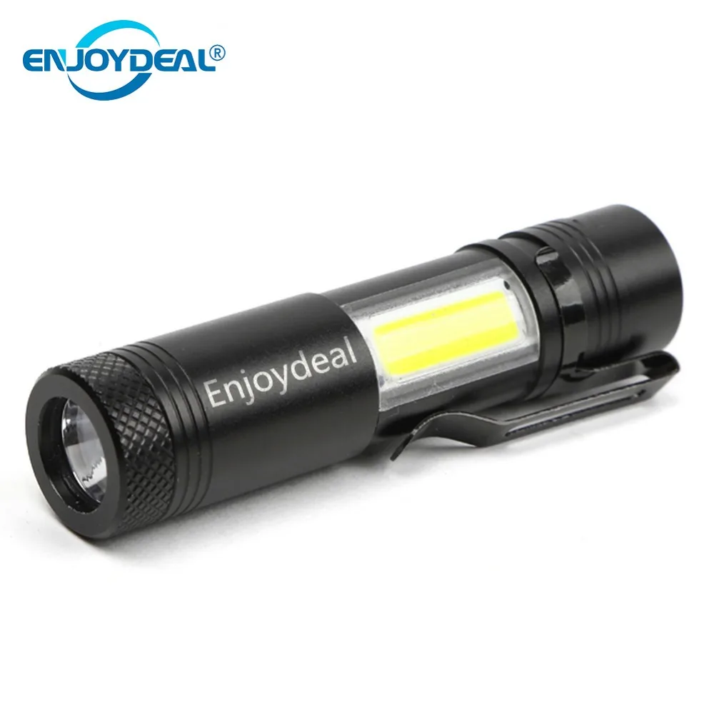 

2000 Lumen Q5 LED Flashlight Mini lanterna Q5 LED+COB LED Torch Portable Lamp Clip Penlight 4 Modes For AA/14500 Battery 2018