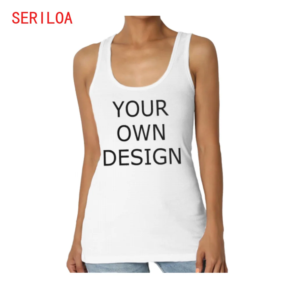 

Custom Women's Vest Summer Basic T-shirts Tank Top Cotton Sleeveless Camisole Free Print LOGO/TEXT/PHOTO
