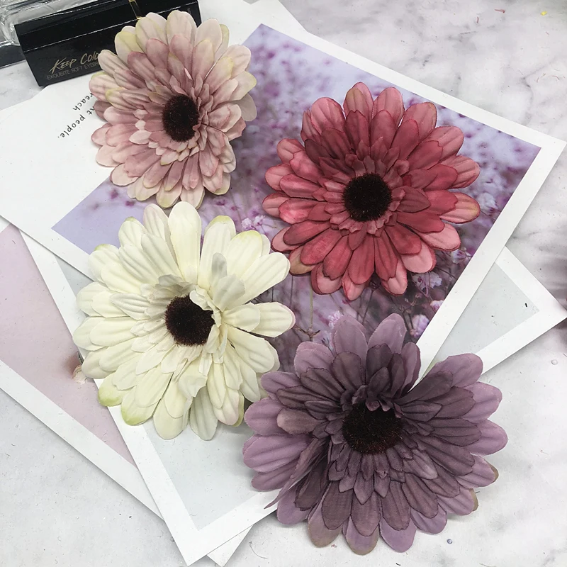 YOOROMER 5pcs Autumn Decoration Flower heads Sunflower Silk Artificial Flowers For Home Decoration Office Party Garden Decor YOOROMER 5pcs Autumn Decoration Flower heads Sunflower Silk Artificial Flowers For Home Decoration Office Party Garden Decor