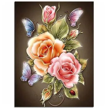 

flowers Butterfly Rose Resin Full diy diamond painting diamond mosaic beadwork embroidery Gift making tools diamond pattern GT