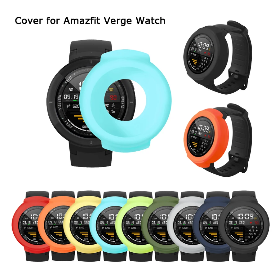 

Soft Silicone Protective Case Cover Protector Frame Shell for Xiaomi Huami Amazfit Verge Accessory Full Cover Watch Case Bumper