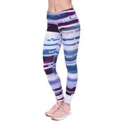 Зухра работы из серии Для женщин леггинсы глюк печати Фиолетовый Леггинсы Фитнес женские с высокой талией удобные брюки
