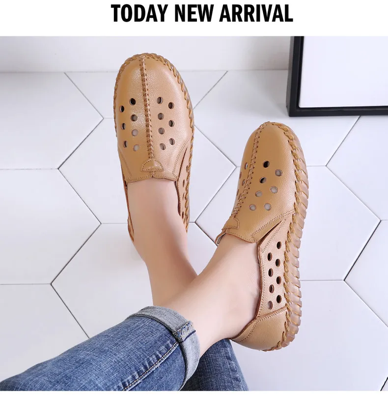 CAGILKZEL 2019 New Woman Shoes Casual Genuine Leather Shoes Women Loafer Slip On Ladies Shoes For Women Moccasins slipony (12)