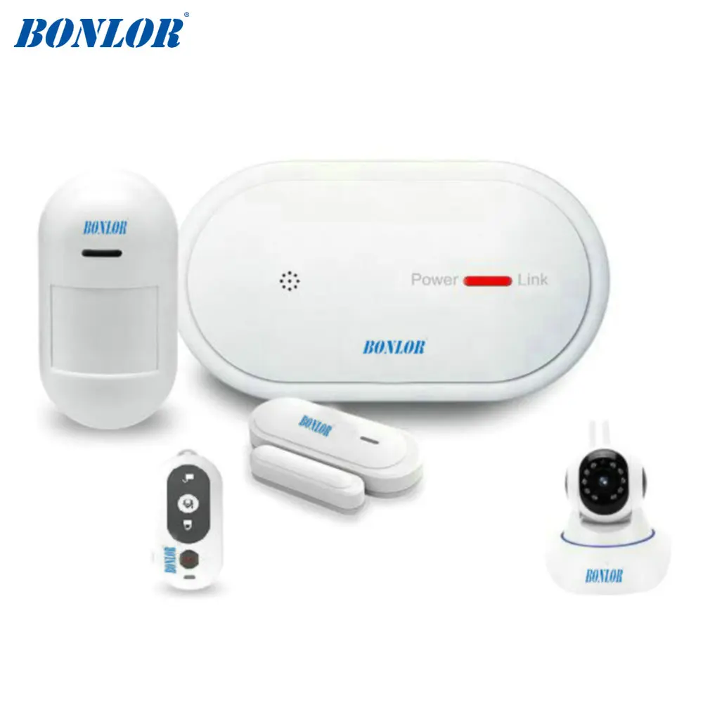 BONLOR беспроводная WiFi GSM сигнализация Android ios приложение управление домашняя система охранной сигнализации с PIR датчиком движения ip-камера дым - Цвет: Kit2