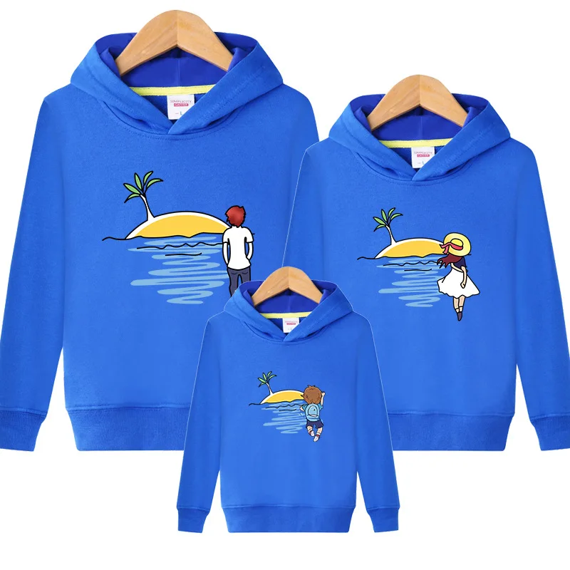 2019 Family Matching Outfits Cotton Hoodies Mom Dad Daughter Son Sweatshirt Autumn Family Clothes Mother Father Kids Hoodies (5)