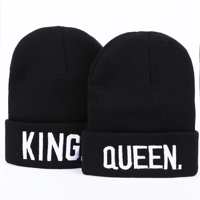 Шапки KING QUEEN с вышивкой теплые зимние шапки для него хип хоп взрослых мужчин и
