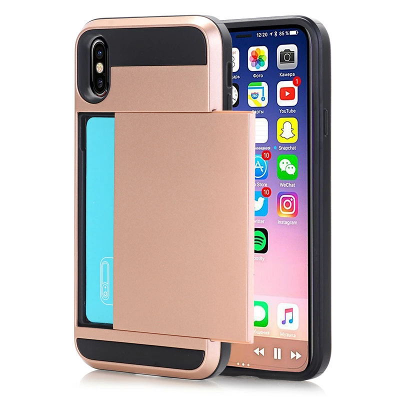 Slide Wallet Card Storage Armor Case for IPhonex