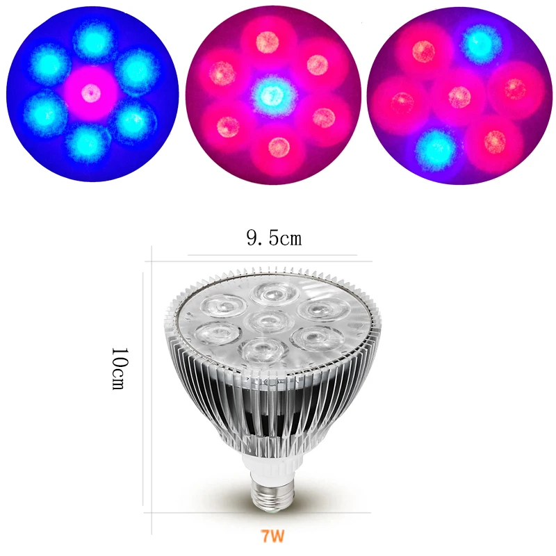 7W Phyto Lamp Full Spectrum LED Grow Light E27 Plant Lamp With Clip For Greenhouse Hydroponic Vegetable Flower Fitolampy led grow light full spectrum fitolampy hydroponics phyto lamp sunlight for vegetable flower seedings greenhouse plant lighting