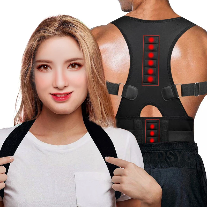 FOUAVRTEL Posture Corrector Therapy Brace Shoulder Back Support Belt for Men Women Braces & Supports B