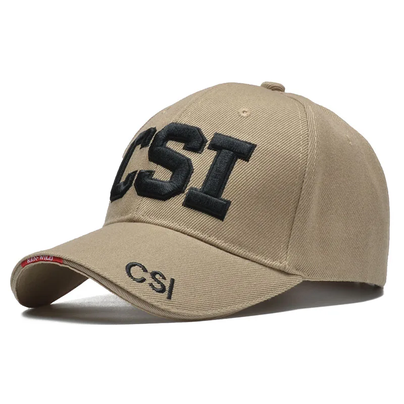 Новинка, Бейсболка унисекс, 3D вышивка, Csi, буквы, Gorras Para Hombre, Bone Snapback, Мужская кепка, регулируемая армейская Кепка