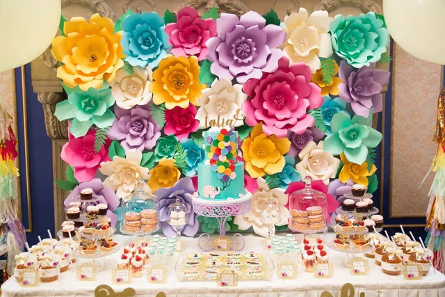 Us 179 98 35pcs Giant Paper Flowers And Lesf For Princess Birthday Party Decor Photo Booth Backdrop Background In Artificial Dried Flowers From
