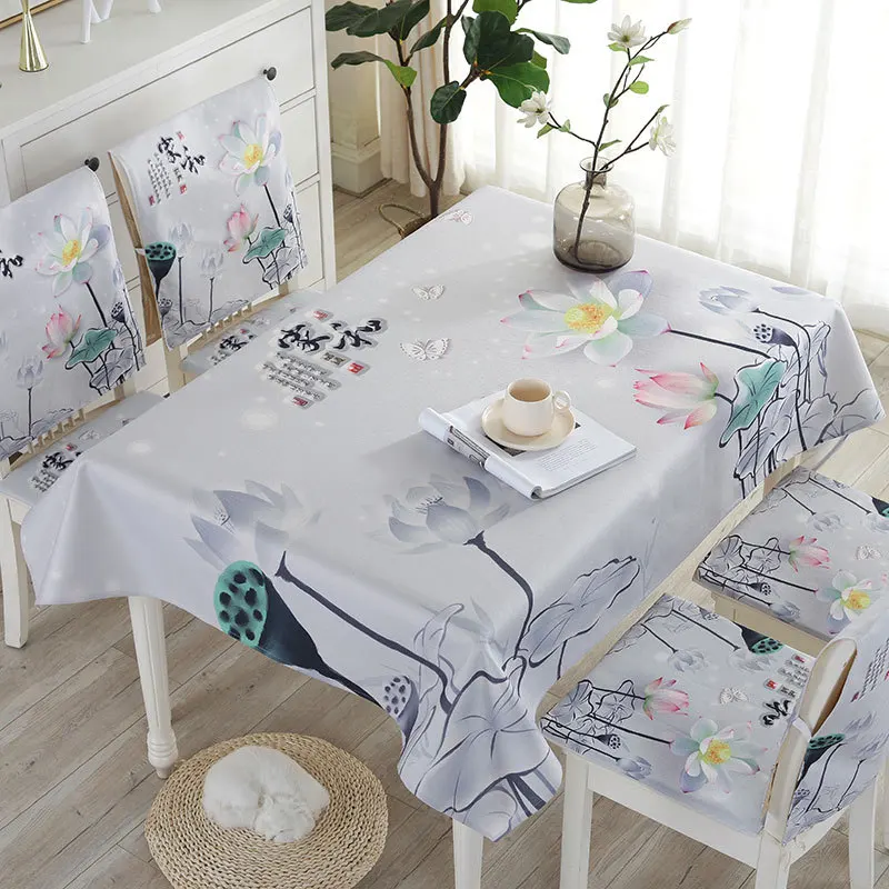 Proud Rose Waterproof Linen Table Cloth Cartoon Table Cover Chair Set Pillowcase Cover Towel European Tablecloths Chair Cushion