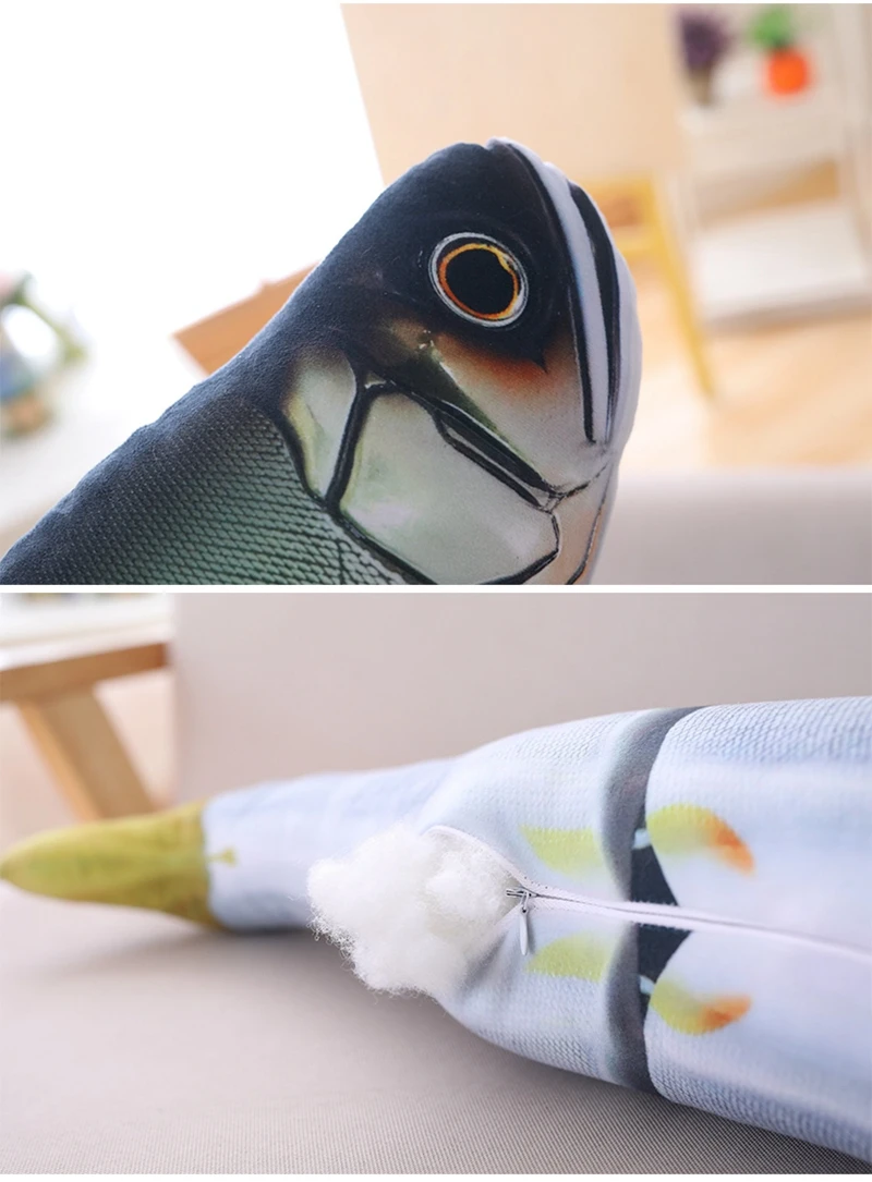 Dorimytrader Giant Creative Simulation Fish Pillow Big Fish Plush Toy Doll Large Sleeping Fish Doll Children Gift Deco 71inch 180cm DY50582 (6)