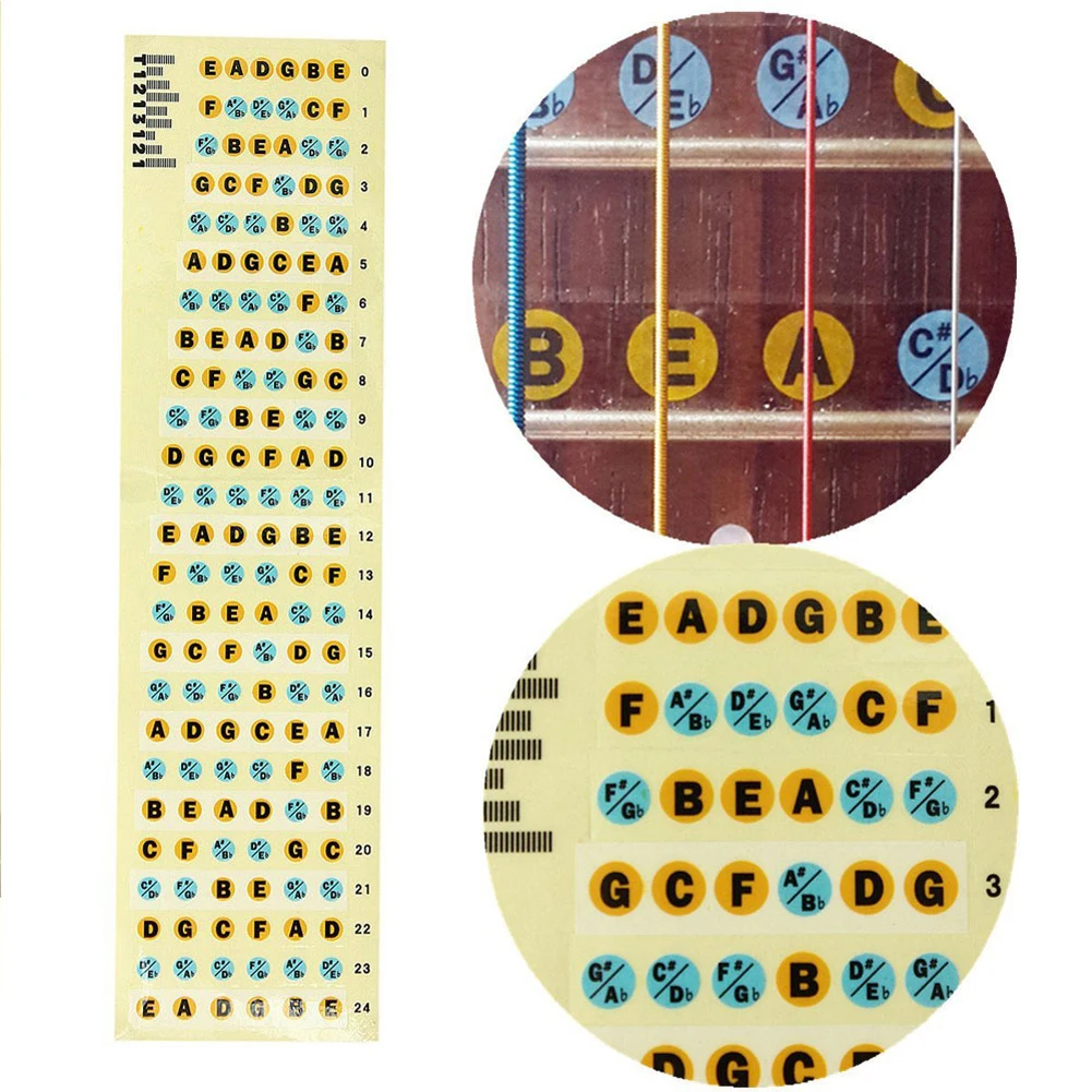 2 шт. гитарные наклейки на гриф 6 строк нот этикетки гитары Лада весы наклейки для бас аксессуары для электрогитары