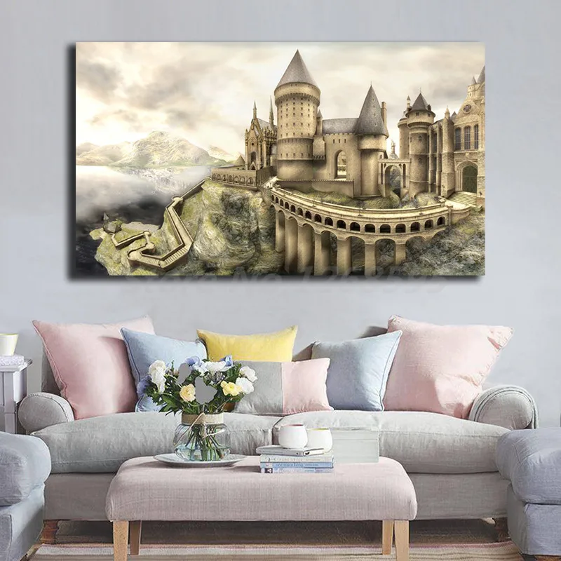Harry Potter Hogwarts Castle HD Wall Art Canvas Poster And Print Canvas Painting Decorative ...