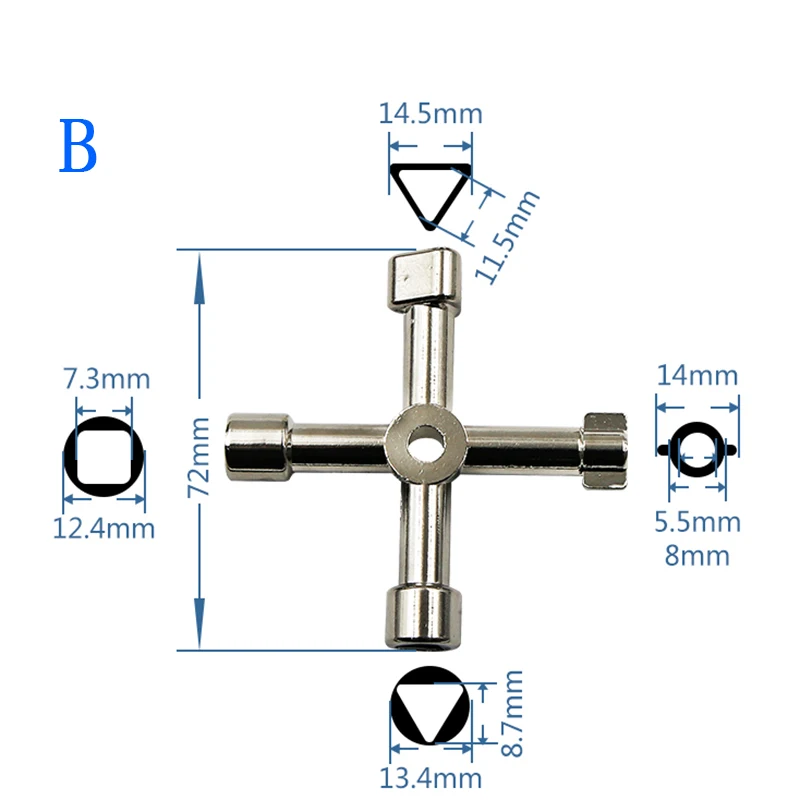 Многофункциональные гаечные ключи 4 способа Универсальный треугольный ключ водопроводчик ключи треугольник для электрический счетчик газа шкаф радиаторы - Цвет: B