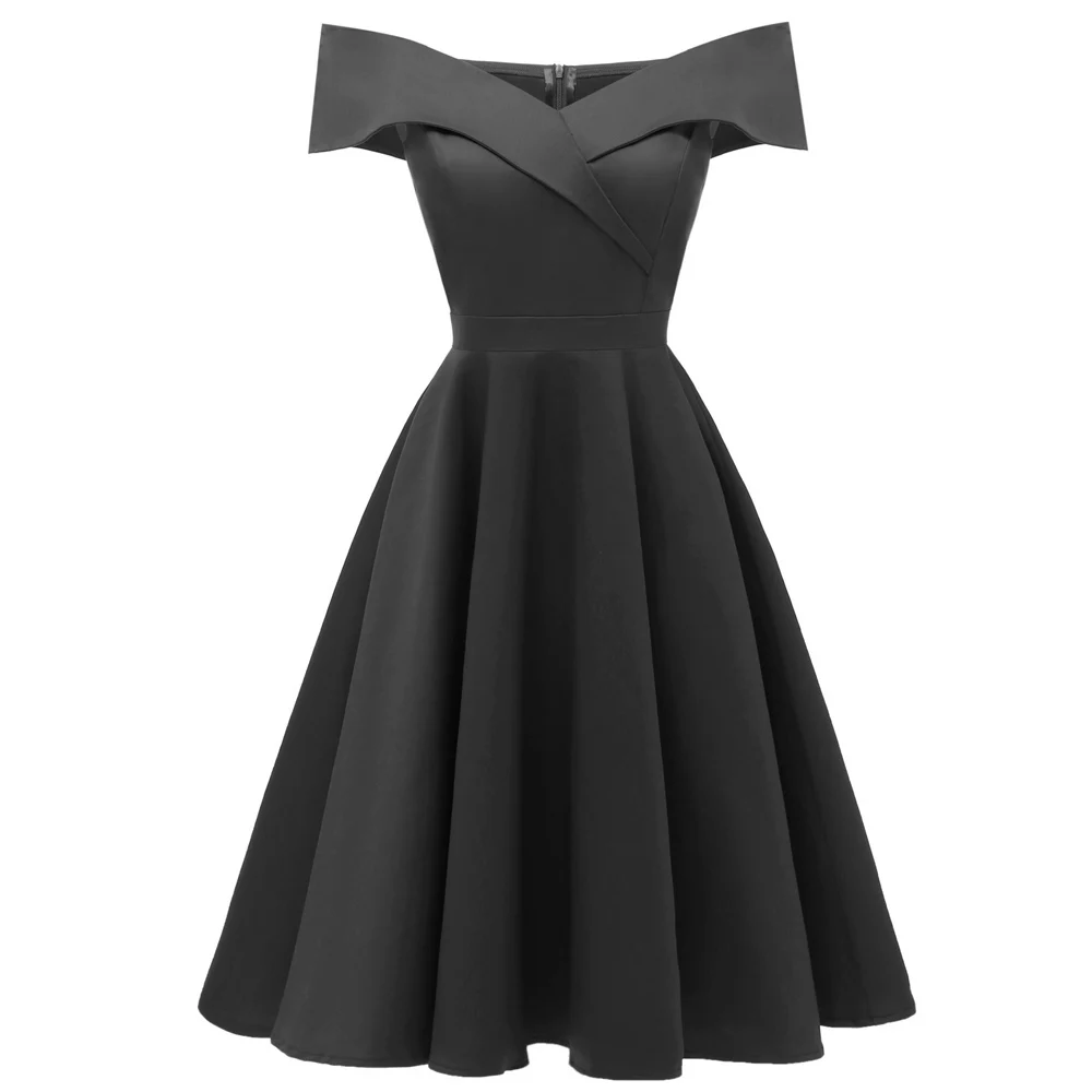 Женская туника-платье темно-красная темно-синяя черная атласная Коктейльная Свинг винтажная короткая одежда для вечеринок плиссированная женская одежда