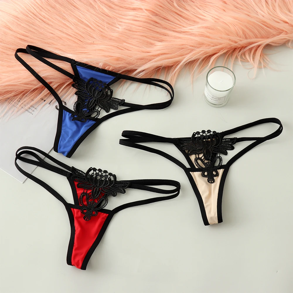 

Women Sexy Lingerie T-Back Butterfly Underwear Lace G-String Thongs Panties Sexy Transparent Hollow Briefs