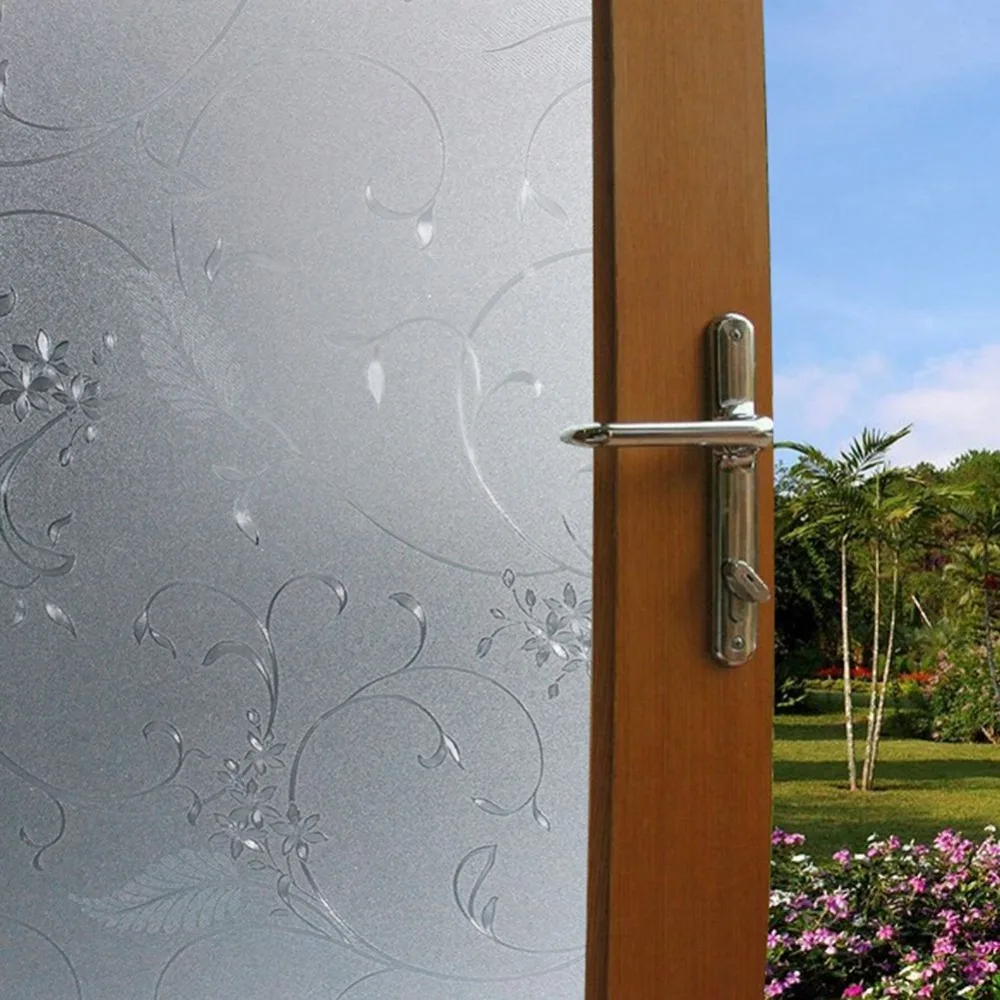 90x100cm frosted opaque glass window film privacy glass stic.