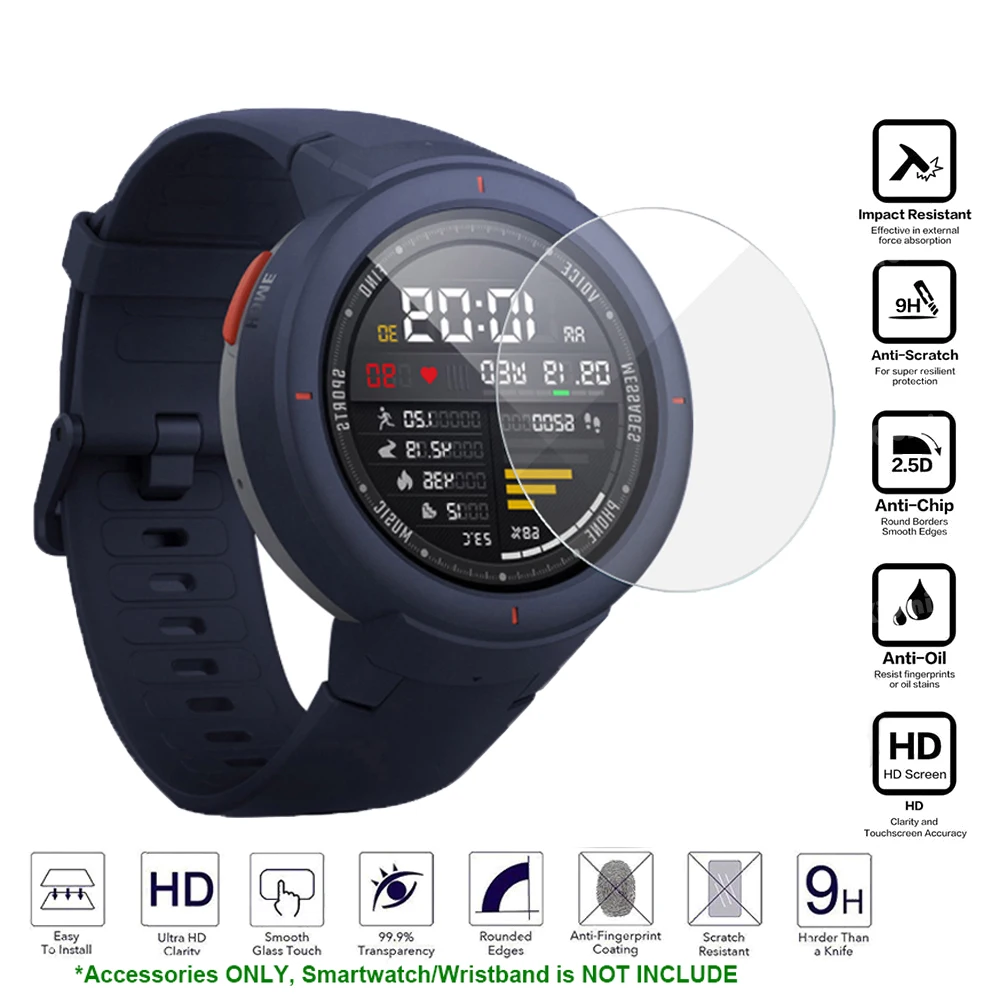 Защита для Xiaomi Huami Amazfit Verge 3 HD Прозрачная Матовая защитная пленка на весь экран