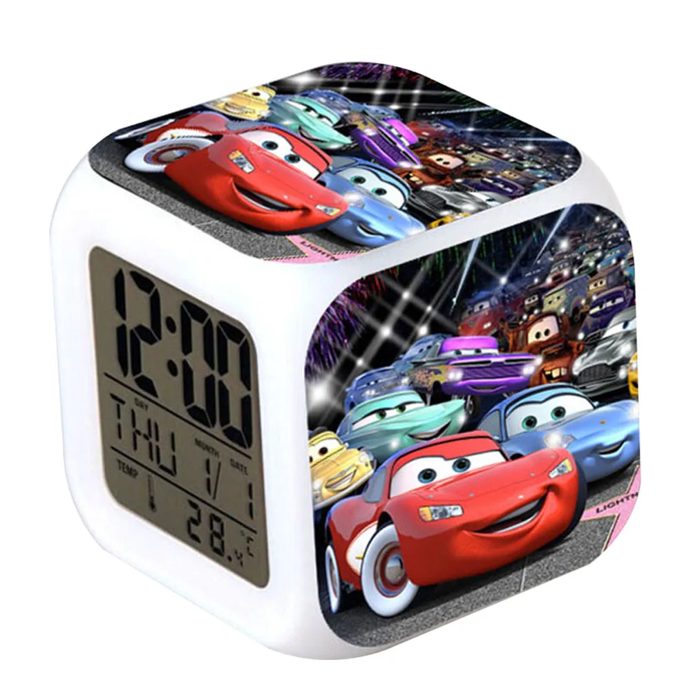 

Customized action figures colorful LED Color Changed Digital 7 Colors toy free shipping reloj despertador Kids Alarm Clocks