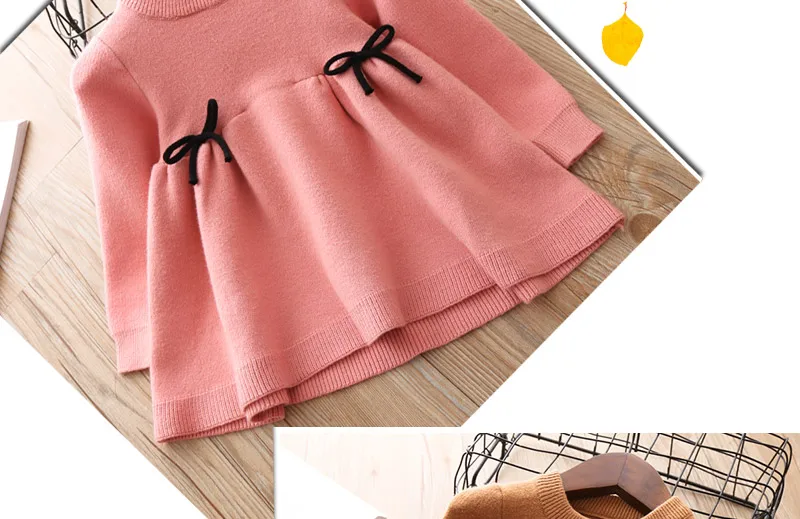 Kids Girls Knitted Dress Long Sleeve Dresses For Girls Winter 2018 Party Princess Kids Dresses For Girls Clothing (3)