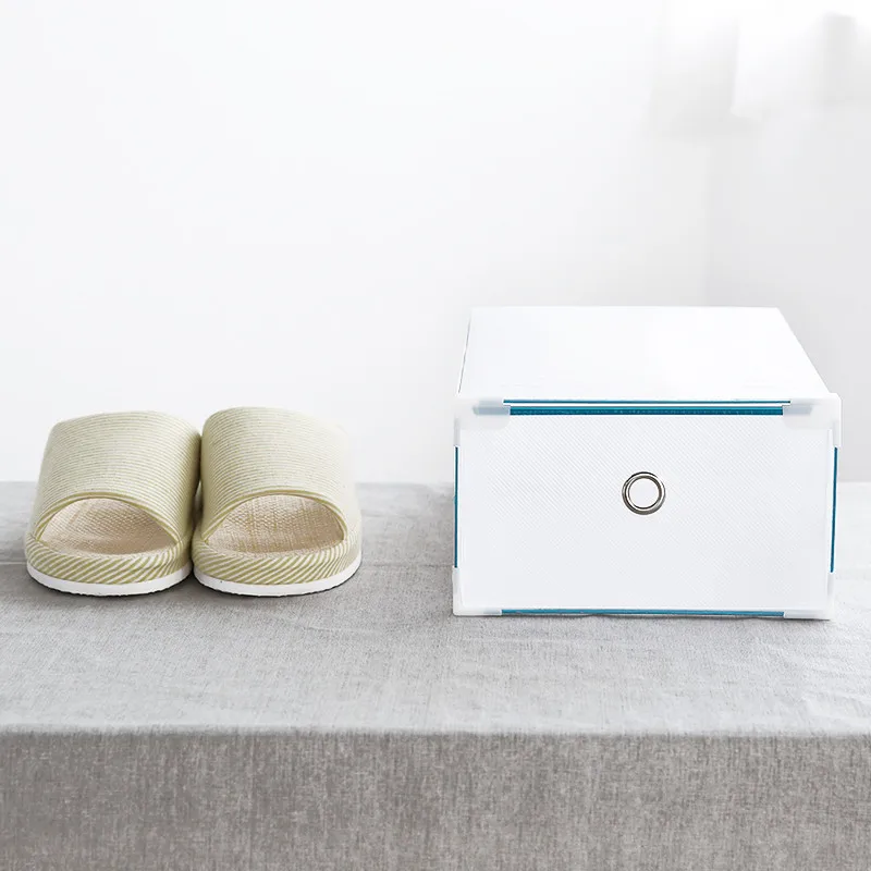 3PCS /4PCS Eco-Friendly Shoe Storage Box Case Transparent Plastic Rectangle Shoes Organizer Thickened drawer