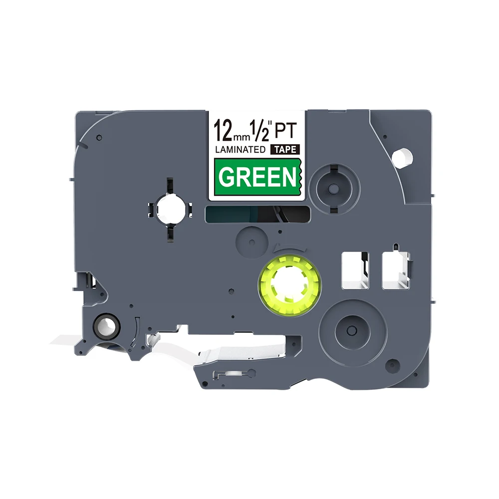 1 шт. Клейкая лента tze231 12 мм черная на белой ленте 12 мм TZ-231 совместимая ламинированная для принтера Brother P-touch Tze-231 - Цвет: White On Green