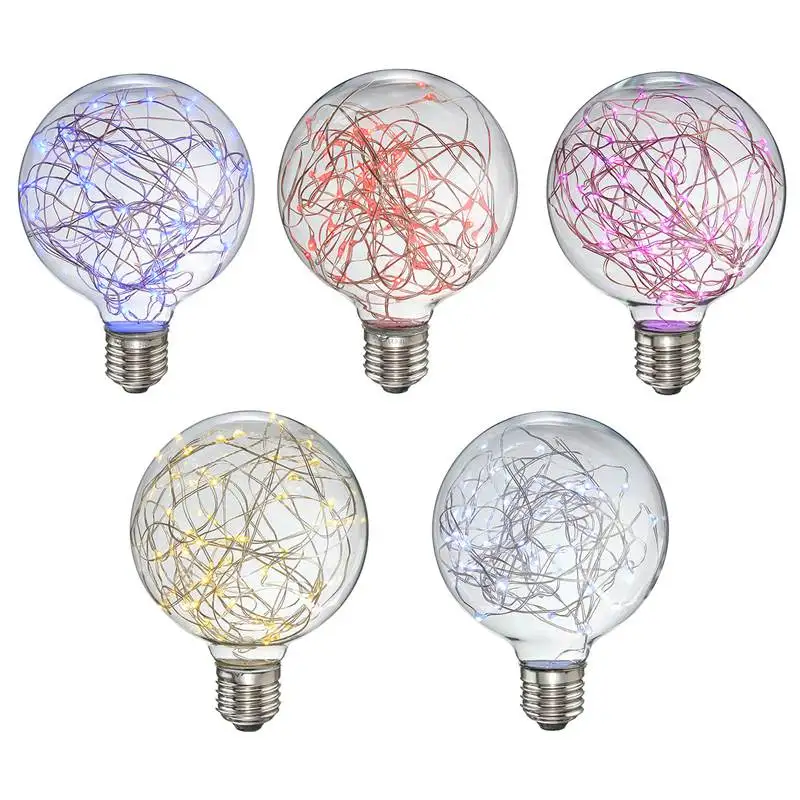 

3W 300LM G25 LED Bulb E27 Retro LED Light Strip Base Filament Globe Spiral Edison Lamp Fixture Lighting for Christmas Decor
