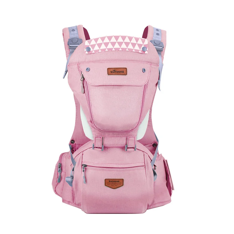 Бренд Sunveno, эргономичный рюкзак-кенгуру для переноски детей, 360, Хипсит, слинг для новорожденных, кенгуру, детский держатель, ремень для детей - Цвет: pink