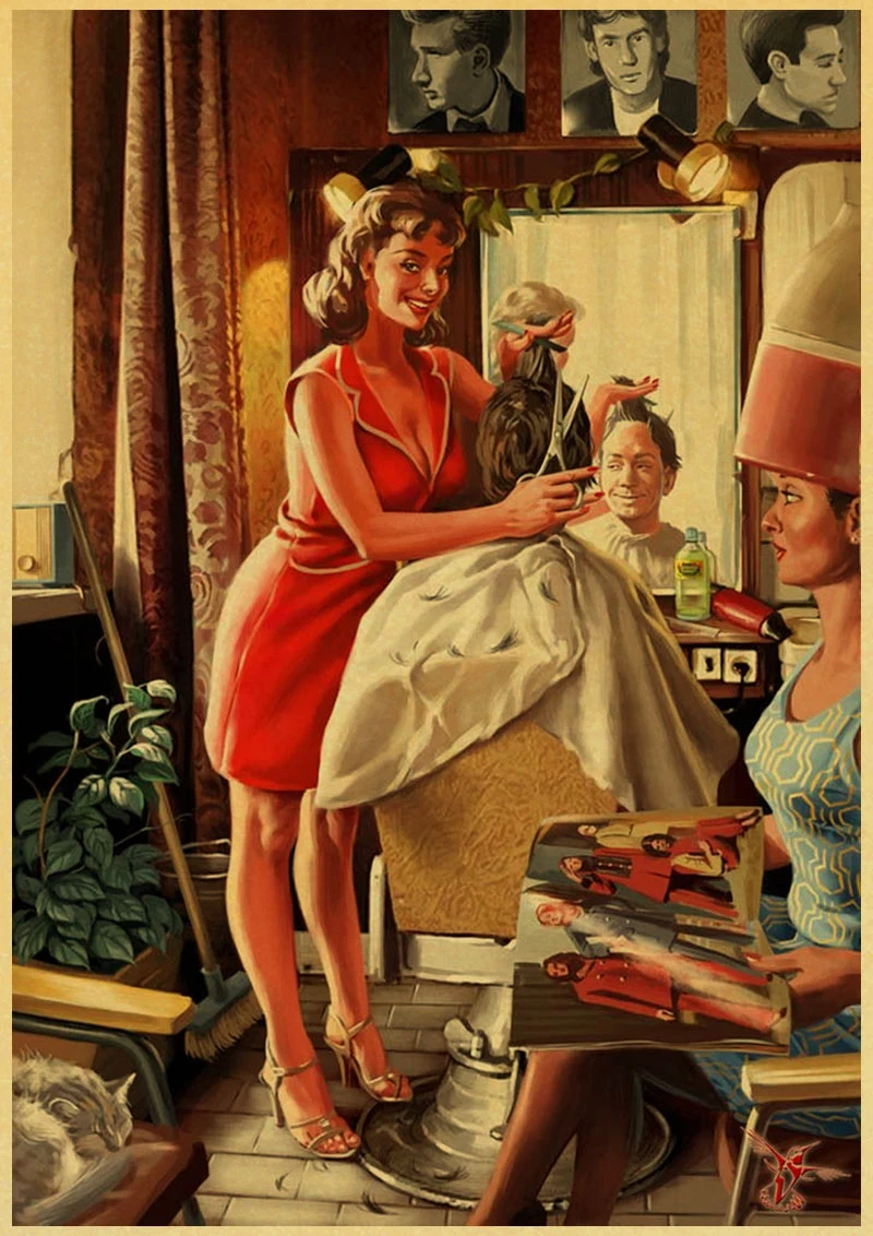 PINUP девушки постер/Настенный декор/декоративная живопись/крафт бумага/бар