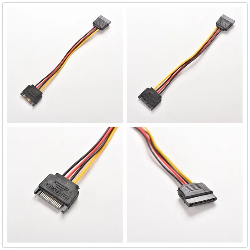 

1pcs 15 Pin SATA Male to Female 15 Pin 15P SATA Adapter Power Extension Cable Wire Cord 8 Inches 20cm