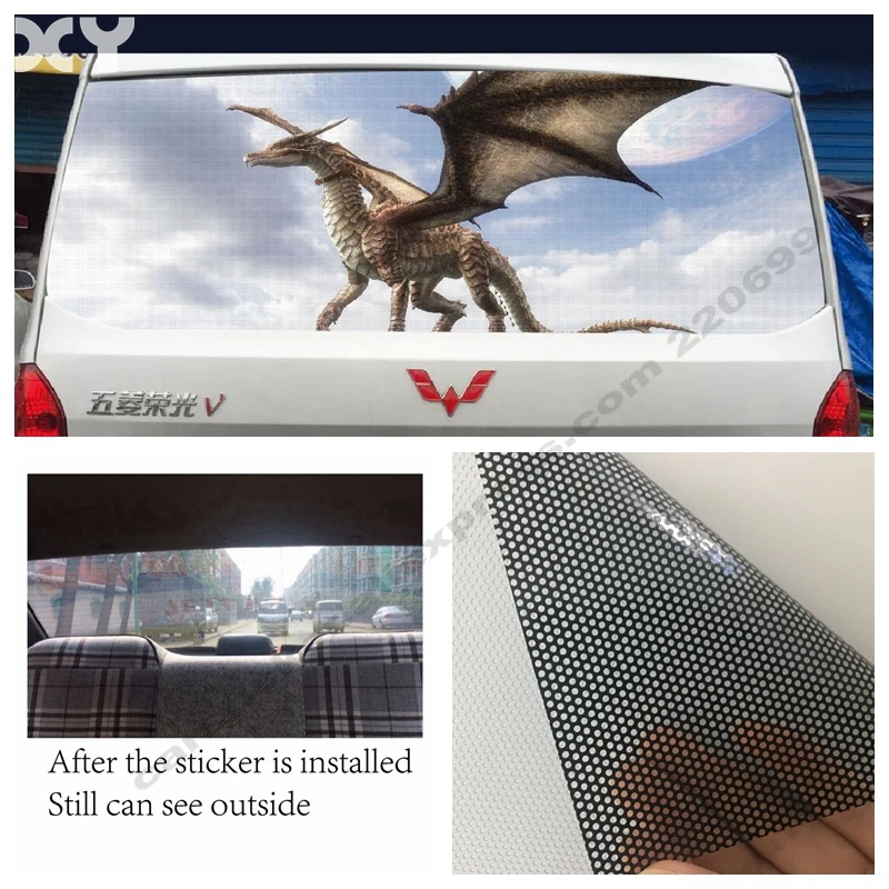 

Funny Creative Dragon Car Stickers for Car Rear Window Decals Removeable (147cm*70cm)