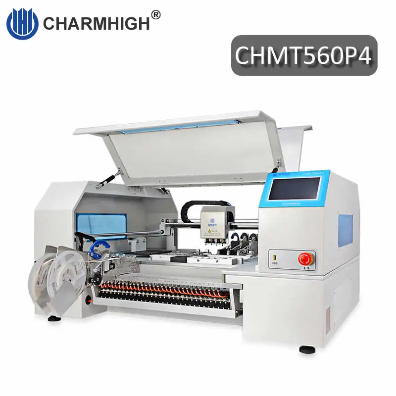 

Discount! 4 Heads 60 Feeders Benchtop CHM-T560P4 Advanced SMD pick and place machine chmt560p4, Yamaha feeder 110v 220v