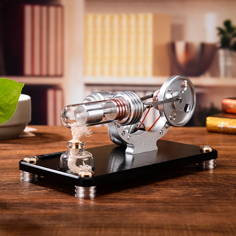 

Double-cylinder Micro DIY Stirling Engine External Combustion Engine School Demonstration Early Learning Education Toys for Kids