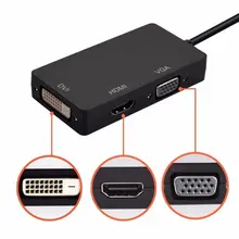 3 in 1 Mini Display Port DP To HDMI VGA DVI Display Port Cable Adapter Converter for Apple Macbook Microsoft Surface Pro