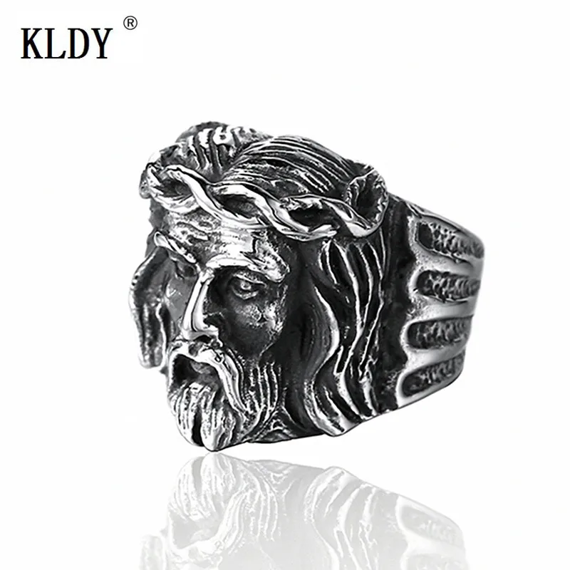 KLDY религиозное кольцо из нержавеющей стали 316L золотые кольца в стиле панк с