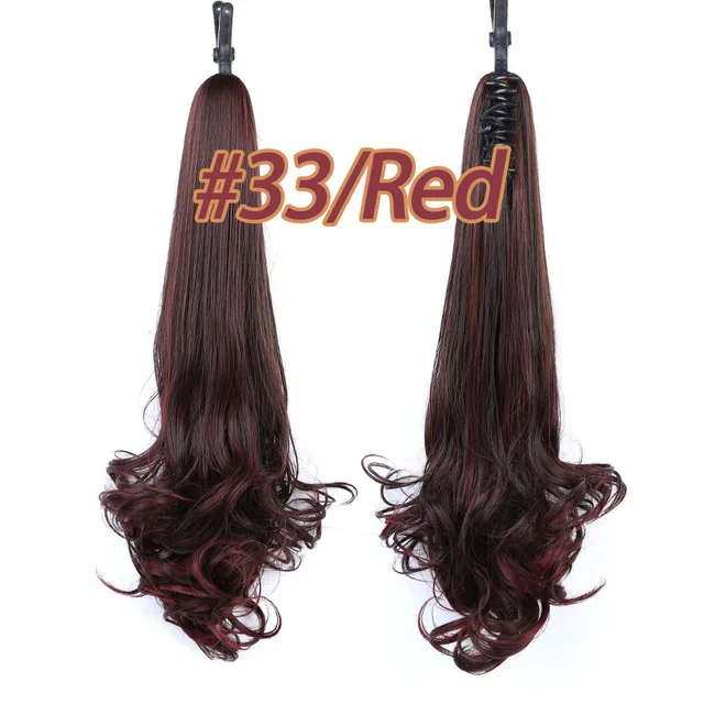 AOSIWIG синтетический 2" Для женщин 18 Цвета вьющимися коготь хвост волос высокого Температура волокно - Цвет: 33 red