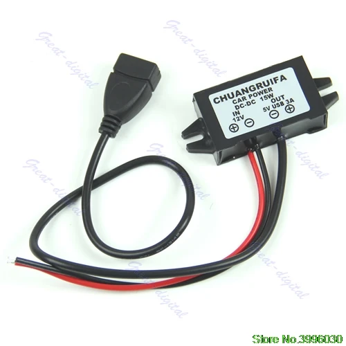 

1PC Output Power Adapter DC DC Converter Module 12V To 5V USB New