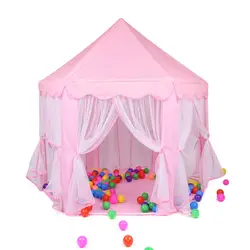 Складная девочка принцесса розовый замок палаточный домик для Бала дети играют Спящая палатка крытый Открытый Портативный Игровая палатка