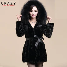 Размера плюс S-6XL 5XL Женская одежда зимняя черная красная длинная искусственная норковая шуба с капюшоном роскошная винтажная шуба из искусственного меха