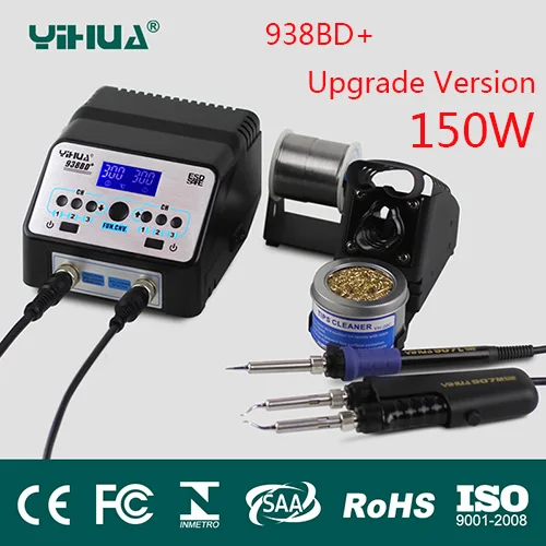 Yihua 938BD + пайки SMD Пинцет Ремонт паяльная станция электрическое отопление