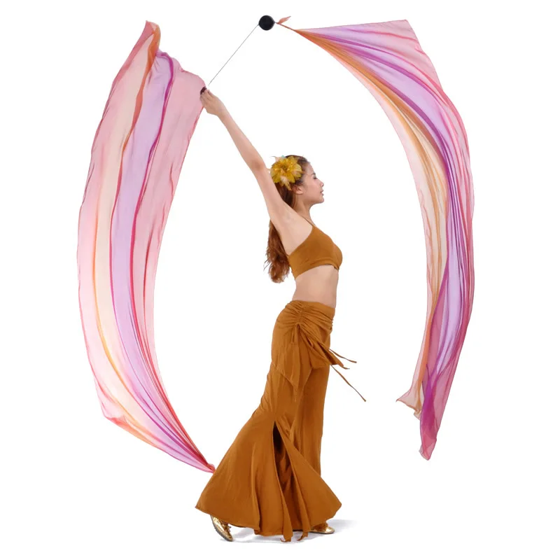Женский сексуальный костюм для танца живота градиентная шелковая вуаль пой 1 вуаль+ 1 Цепочка для танцев
