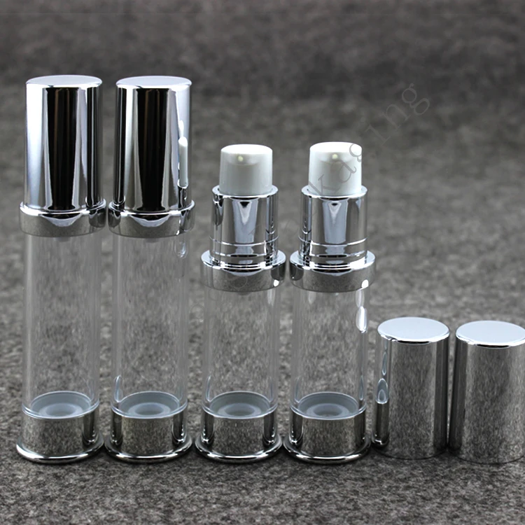 5ML 10ML empty vacuum airless press pump Amber Pet Lotion Pump Bottle