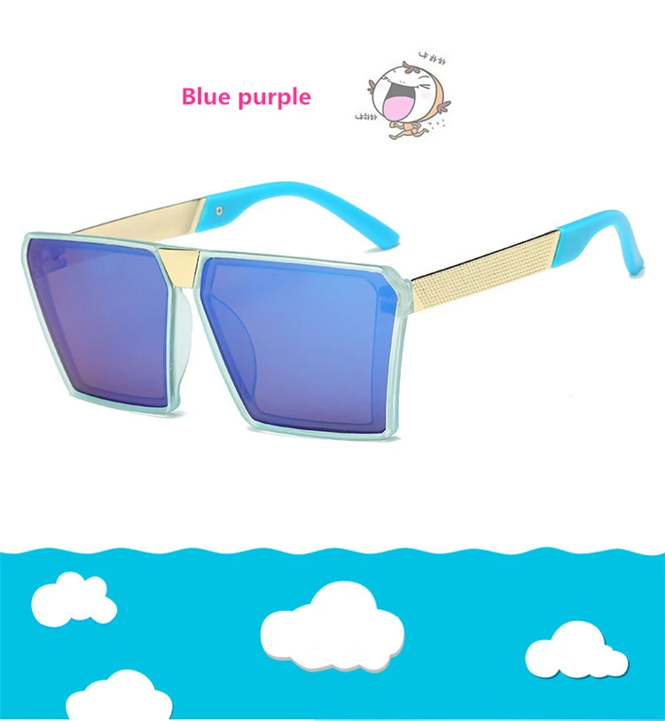 Jaxin okulary солнцезащитные очки в квадратной оправе в стиле ретро; большие рамки милые покрытием солнцезащитные очки стильные ботинки для девочек и УФ-очки для мальчиков и защищает кожу ребенка глаз UV400