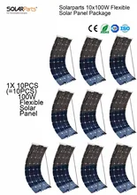 Solarparts 10x 100W flexible solar panel 12V high efficiency solar cell yacht boat marine RV solar module battery charge cheap