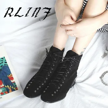 

RLINF Women's Shoes Matte Gray Apricot Boots with Thick Heel Short Boots Women's Boots Platform Boots