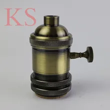 E27/E26 алюминиевый edison Бронзовый peendant держатель лампы электрический светильник цоколь лампа цоколь Адаптер бронзовый цвет. Ручка переключателя